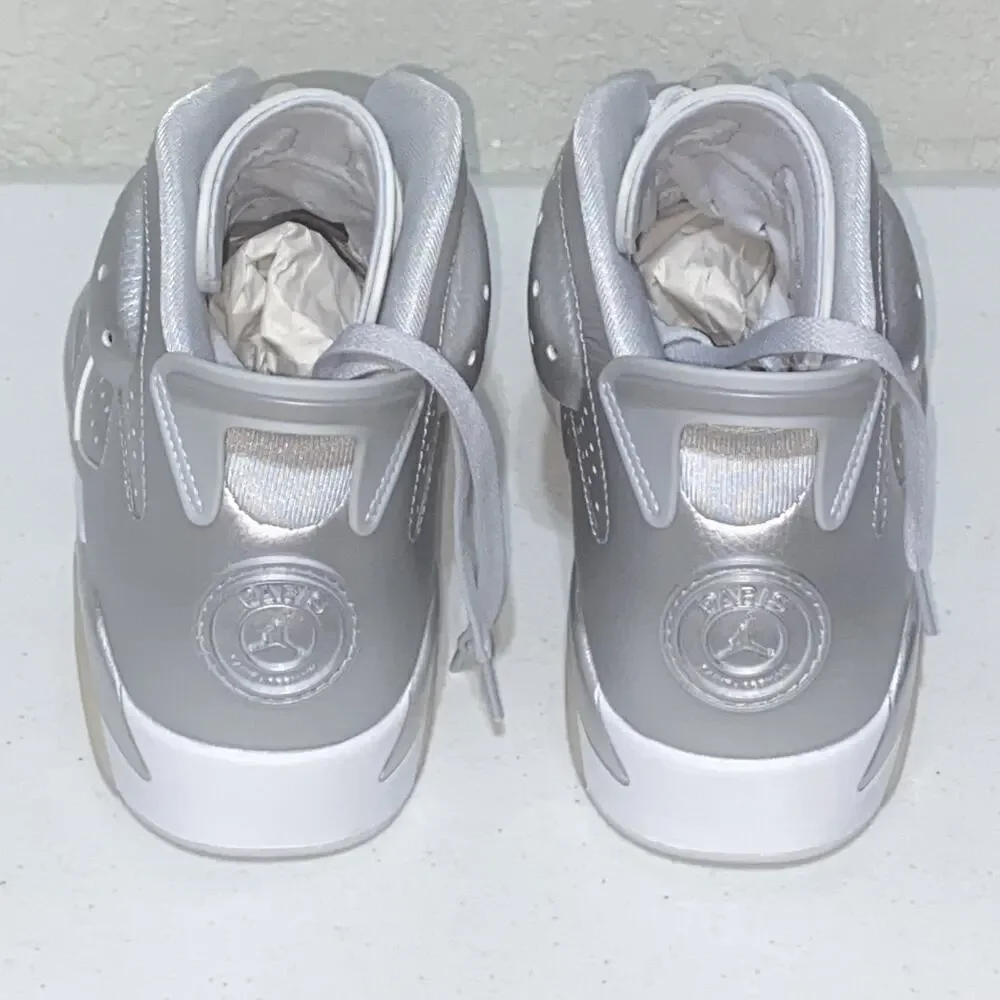 Air Jordan 6 Retro PSG Metallic Silver Mens 10.5 Basketball Shoes IQ5135-001